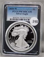 2020 West Point PCGS PR70DCAM Silver Eagle.