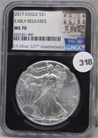 2017 NGC MS70 Silver Eagle.