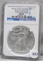 2012-S NGC MS69 Silver Eagle.