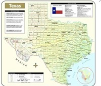 Maps $23 Retail Texas Large Scale Shaded Relief