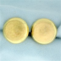 Button Design Earrings in 14K Yellow Gold
