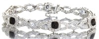 Genuine Elegant Black & White Diamond Bracelet