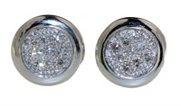 Round Brilliant Pave' Diamond Designer Earrings