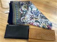 LOT OF 2 LADIES WALLETS AND AN ITALIAN SCARF