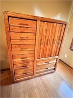 Wood 8 Drawer Armoire