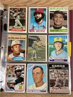 Vintage baseball cards in binder