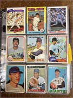Vintage baseball cards in binder