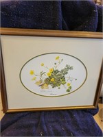 Buttercup flowers framed picture