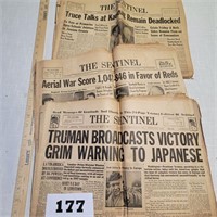 3 1940's and 50's Newspapers