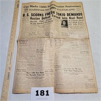 Harrisburg Telegraph- One Section from Dec 2. 1941