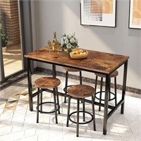 AWQM Bar Table Set - Counter  Rustic Brown