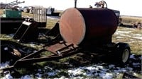 500 gal Fuel tank with pump on trailer