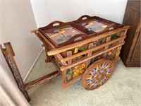 Excellent Wood Painted Bar Cart