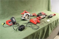 Milwaukee Cordless Tools,(2) Drills,(2) Chargers,(