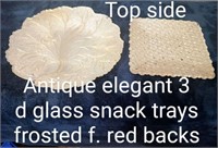 Vintage Beveled snack trays front & back shown