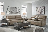 Ashley Ricman Leather PWR REC Sofa & Love Seat