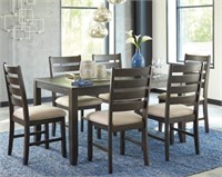 ASHLEY ROKANE 7-PIECE DINING ROOM TABLE & 6 CHAIRS