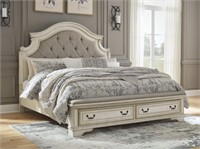 Queen  Ashley Realyn Upholstered Storage Bed