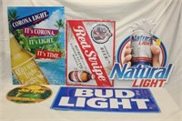 Collection of 5 Beer Advertisement Signs;