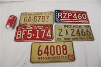 1970s-80s OK, MI, MO, IN, & Mass License Plates