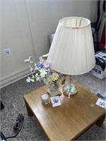lamp contents on top of table