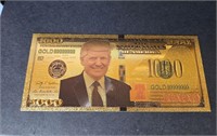 Gold Colored Donald Trump $1000 Collectible Bill