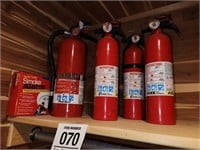 Fire extinguishers (4) & smoke alarm