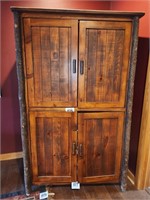 Log detailed cabinet/armoire 74" t x 45" w x 25" d