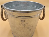 Galvanized Metal Ice/Planter Bucket