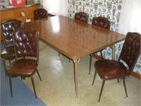 1970 Era Formica Kitchen Table w/6 Chairs