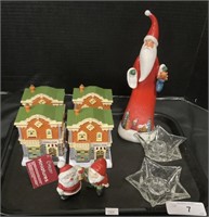 Porcelain Santa & Elf, Miniature Village