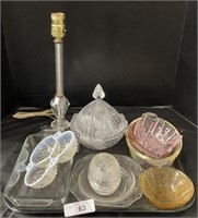 Assorted Clear Glassware, Pink & Amber Depression
