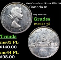 1961 Canada $1 Silver Canada Dollar KM# 54 1 Grade