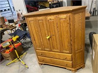 Oak Wood Corner TV Cabinet
