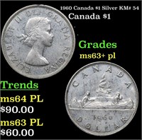 1960 Canada $1 Silver Canada Dollar KM# 54 1 Grade