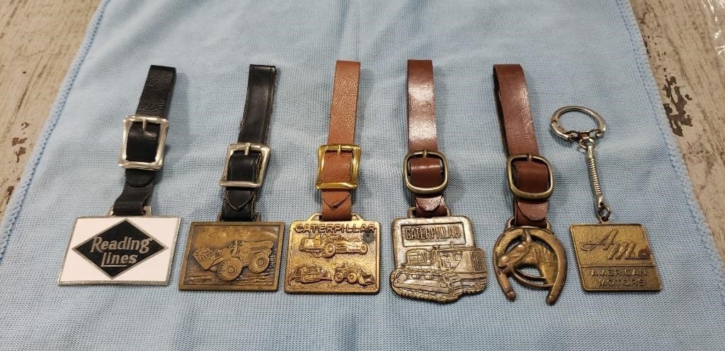 (5) Assorted Watch Fobs & (1) Key Chain