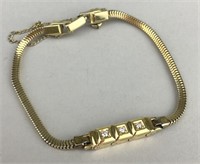 14K GF Jabel 3 Diamond Link Bracelet.