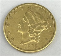 1873-S $20 Liberty Head Double Eagle Gold Coin.
