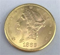 1883-S $20 Liberty Head Double Eagle Gold Coin.