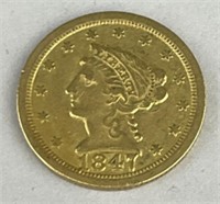 1847-O Liberty Head Quarter Eagle Gold Coin.