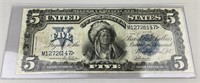 1899 $5 Silver Certificate Chief Note.