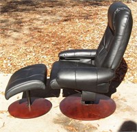 Black Chair w/ Ottoman Back Height 41" T x 31" W