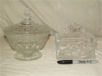 2 Pressed Glass Candy Dishes