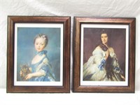2 Framed Victorian Prints 16 1/2" x 13 1/2"