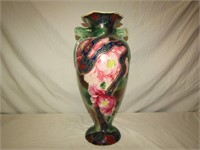 Vintage 17" Hand Painted Art Nouveah Ceramic Vase