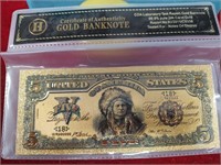 $5 Golden Banknote