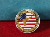 2nd amendment gold plated coin