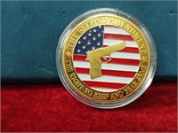 Gold plated 2nd amendment coin