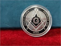 Freemason silver plated novelty coin