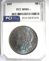 1887 Morgan PCI MS65+ Blue Purple